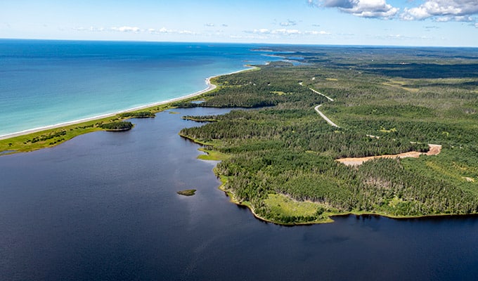 Luftaufnahme Erschließung am See und Atlantik