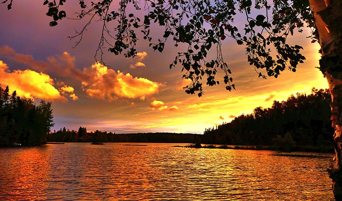 Sonnenuntergang am See Klima in Kanada Nova Scotia